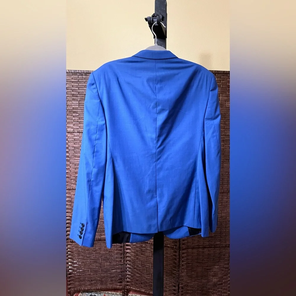 New The Kooples Men Blue Wool-Blend Suit Jacket – Size French 50 / US 40